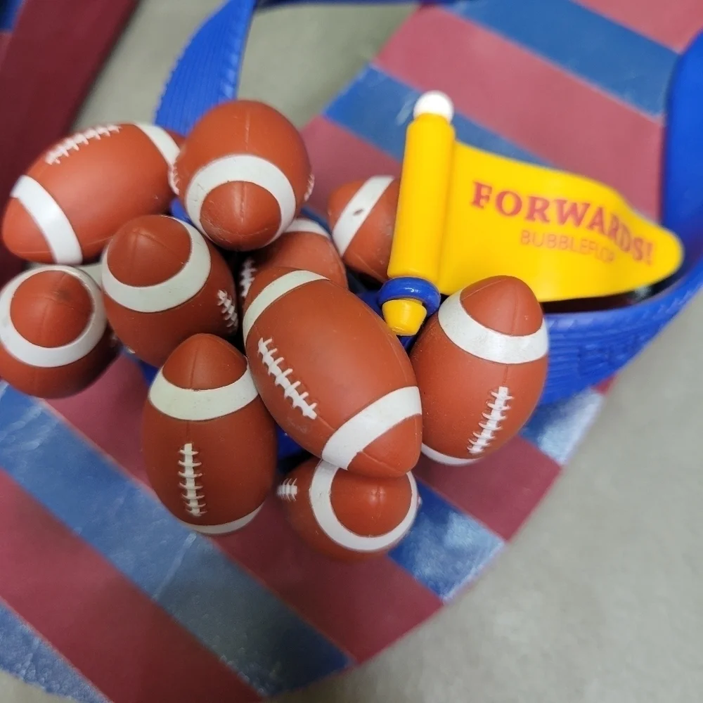 BUBBLE FLOPS 🏈 FOOTBALL🏈Size 6 [GREAT CONDITION] platform flipflos